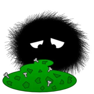 🙊 9fda1536 堆, 骨头, 卡通, 绿色, 令人毛骨悚然的 telegram sticker