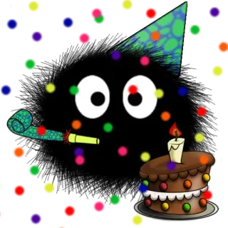 🙈 a5d92ecd 生日, 蛋糕, 派对, 彩带, 庆祝 telegram sticker