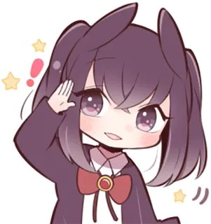 👌 e51b6519 Anime, Dziewczyna, Kawaii, Słodkie, Kreskówka, Chibi telegram sticker