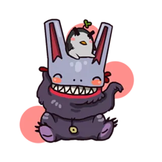 😊 faeb8d5d 可爱, 卡通, 兔子, 企鹅, 动物, 贴纸 telegram sticker