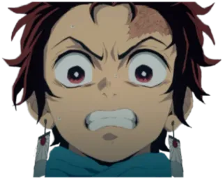 😤 d4b55a76 Tanjiro Kamado Demon Slayer Anime, Demon Slayer, Tanjiro, Zły, Manga, Kreskówka telegram sticker