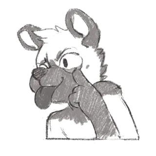 😏 fff6039e perro, animal, bosquejo, dibujo animado, gesto, ilustración whatsapp sticker