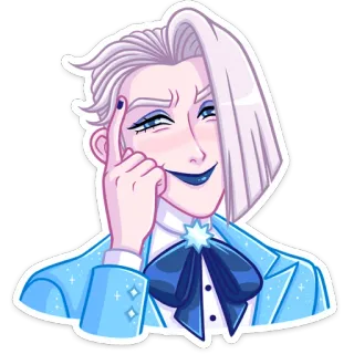 ☝️ 182230be キャラクター, イラスト, 男性, 金髪, 青いスーツ telegram sticker