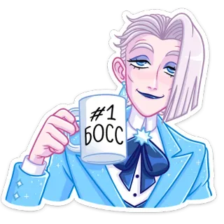 👩 811c0967 #1 БОСС ボス, 漫画, リーダー, 成功, オフィス, ビジネスマン telegram sticker