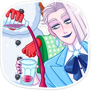 👩 98f632e1 冬, 雪, 雪だるま, キャラクター, グラス, 注ぐ telegram sticker