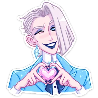 👩 a5502e47 キャラクター, ダイヤモンド, ハート, ジェスチャー, キラキラ, ウィンク telegram sticker