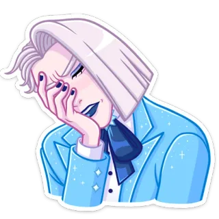 👩 e1be0e7c ステッカー, 人物, 表情, 悲しい, イライラ, 漫画, キャラクター telegram sticker