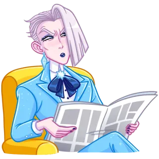 👩 e9c52d21 キャラクター, 人物, 座る, 読書, 漫画, デジタルアート telegram sticker