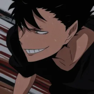 🌟 a5761836 anime, manga, character, smirk, evil smile, black hair telegram sticker