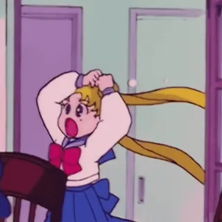 🌙 2a3265ea Sailor Moon Anime, Scioccata, Spaventata, Cartone animato, Ragazza, Usagi telegram sticker