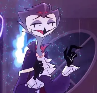 🦉 3c8e2c65 Stolas Helluva Boss uil, prins, demon, cartoon, animatie whatsapp sticker