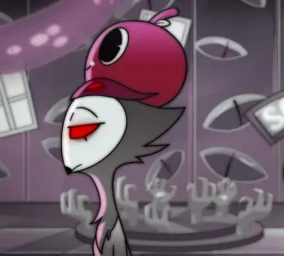 🦉 59857762 Stolas Helluva Boss uil, demon, hel, geanimeerd, cartoon, stolas whatsapp sticker