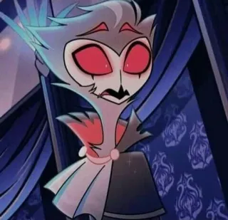 🦉 9651b605 Stolas Helluva Boss uil, demon, cartoon, animatie, verdrietig, helluva boss whatsapp sticker