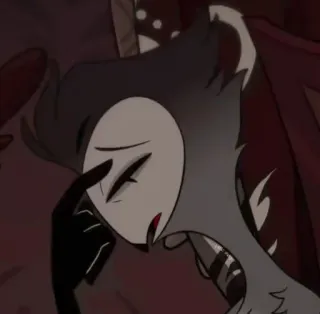 🦉 9e5032d9 Stolas Helluva Boss verdrietig, demon, vogel, anime, uil, huilen whatsapp sticker