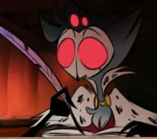 🦉 e8894fbe Stolas Helluva Boss demon, uil, Helluva Boss, cartoon, personage whatsapp sticker