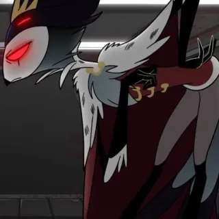 🦉 e937fef7 Stolas Helluva Boss uil, demon, prins, Helluva Boss, cartoon whatsapp sticker