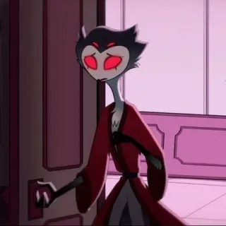 🦉 f332b7ae Stolas Helluva Boss uil, demon, verdrietig, gewaad, geanimeerd, cartoon whatsapp sticker