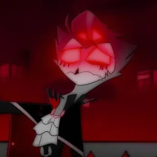 🦉 f93294d1 Stolas Helluva Boss demon, uil, hel, geanimeerd, rood whatsapp sticker