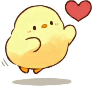 😍 170cf048 chick, heart, cute, bird, love, animal, cartoon whatsapp sticker