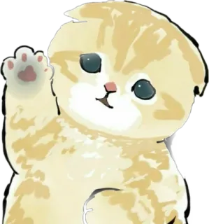 👋 7a9e2847 cat, kitten, animal, cute, waving, pet, domestic animal whatsapp sticker