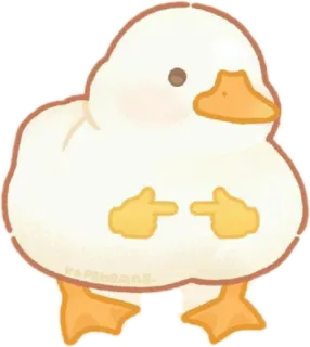 🙈 a2b5adba duck, cute, animal, bird, pointing, illustration whatsapp sticker