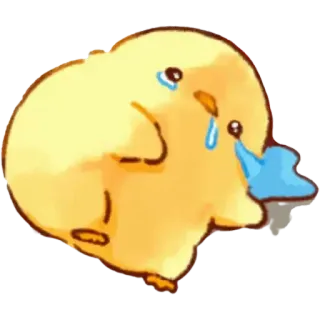 😓 dde8aba1 chick, crying, sad, cute, cartoon, animal, bird, tear whatsapp sticker