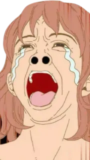 😭 df155dd3 crying, anime, sad, tears, emotional whatsapp sticker