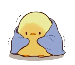 😖 e1150e33 chick, bird, cute, animal, blanket whatsapp sticker