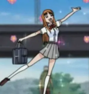 😘 24349f82 Orihime Inoue Bleach Anime, Karakter, Pelajar, Seragam telegram sticker