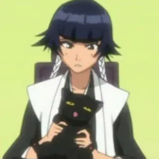 😳 8f4cc6a2 Soifon Bleach Anime, Bleach, Soifon, Kucing, Kucing hitam, Karakter telegram sticker