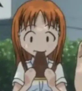 😃 e5465eb2 Anime, Kartun, Gadis, Makan, Cokelat, Karakter telegram sticker