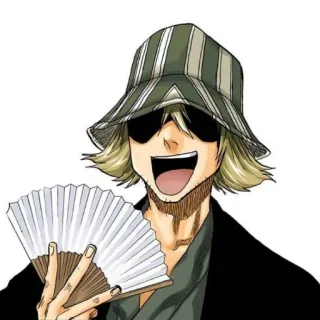 ⚔ 186fc147 Kisuke Urahara Bleach Anime, Manga, Fan, Occhiali, Cappello telegram sticker