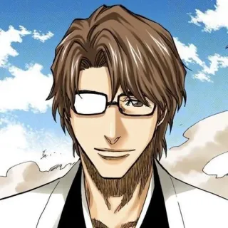 ⚔ c2c9147f Sosuke Aizen Bleach Anime, Occhiali, Manga, Personaggio telegram sticker