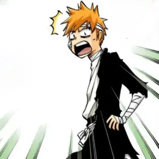 ⚔ d2b3cded Ichigo Kurosaki Bleach Anime, Manga, Shonen, Combattente, Scioccato telegram sticker