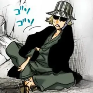 ⚔ ebc17dee Kisuke Urahara Bleach kisuke, urahara, bleach, cappello, occhiali telegram sticker