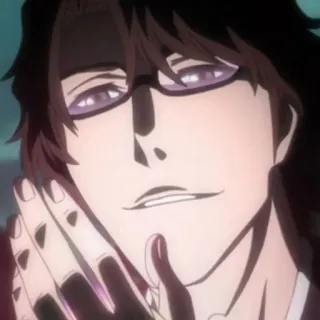 😈 07735848 Sosuke Aizen Bleach Anime, Okulary, Złoczyńca, Aizen, Bleach telegram sticker