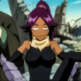 🙂 08fa4560 Yoruichi Shihouin Bleach Anime, Postać, Yoruichi, Bleach telegram sticker