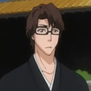 😅 0d6a9ef2 Aizen Bleach Anime, Postać, Aizen, Bleach, Okulary, Poważny telegram sticker