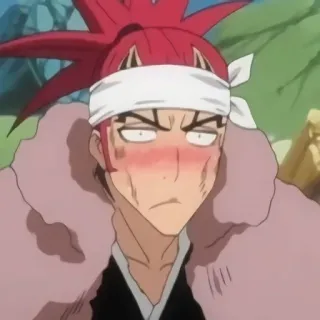 😳 1644ef7d Renji Abarai Bleach Anime, Manga, Renji, Zawstydzony, Śmieszne telegram sticker