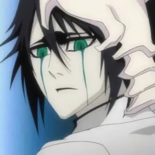 😶 2c06b7d8 Ulquiorra Cifer Bleach Ulquiorra, Bleach, anime, smutny, płacz, postać telegram sticker