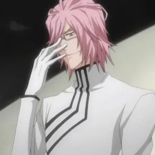 😈 5b3f849a Kisuke Urahara Bleach Anime, Manga, Okulary, Różowe włosy, Postać telegram sticker