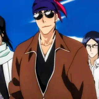 😎 91731d46 Kisuke Urahara Bleach Anime, Postać, Kisuke Urahara, Bleach, Okulary przeciwsłoneczne, Szalik telegram sticker