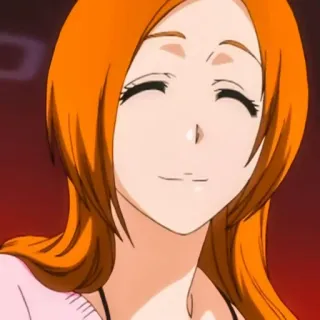 😊 ddd92735 Orihime Inoue Bleach Anime, Bleach, Orihime Inoue, Postać, uśmiechnięta telegram sticker