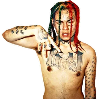 😒 2092ed25 6ix9ine ラッパー, タトゥー, ヒップホップ, 音楽 whatsapp sticker