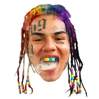 😉 6e339f2c 6ix9ine ラッパー, Tekashi69, 音楽, レインボーヘア, カラフル, 物議を醸す whatsapp sticker