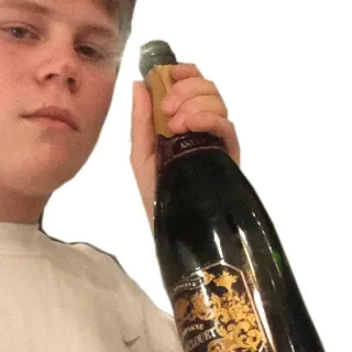 🍾 96fa9d15 アルコール, シャンパン, ボトル, 飲み物, パーティー, お祝い whatsapp sticker