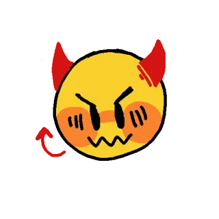 😈 6560c4df 表情符号, 魔鬼, 生气, 可爱, 红色 telegram sticker