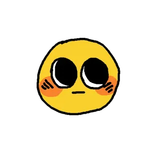 🥺 b0e70490 表情符号, 脸, 黄色, 可爱, 表情 telegram sticker