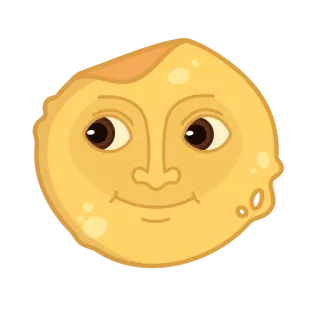 🌚 673536a3 พระจันทร์, ใบหน้า, การ์ตูน, ท้องฟ้า, กลางคืน, ท้องฟ้า telegram sticker