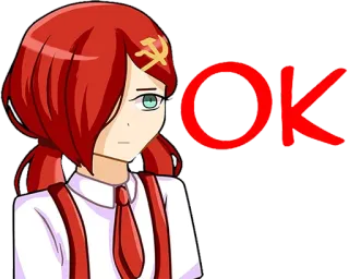 👌 fb3cec96 OK comunismo, anime, garota, foice e martelo, soviético telegram sticker